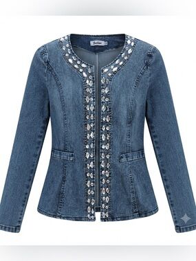 Y2K Stretch Denim Blazer Size S/M